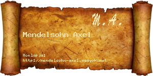 Mendelsohn Axel névjegykártya